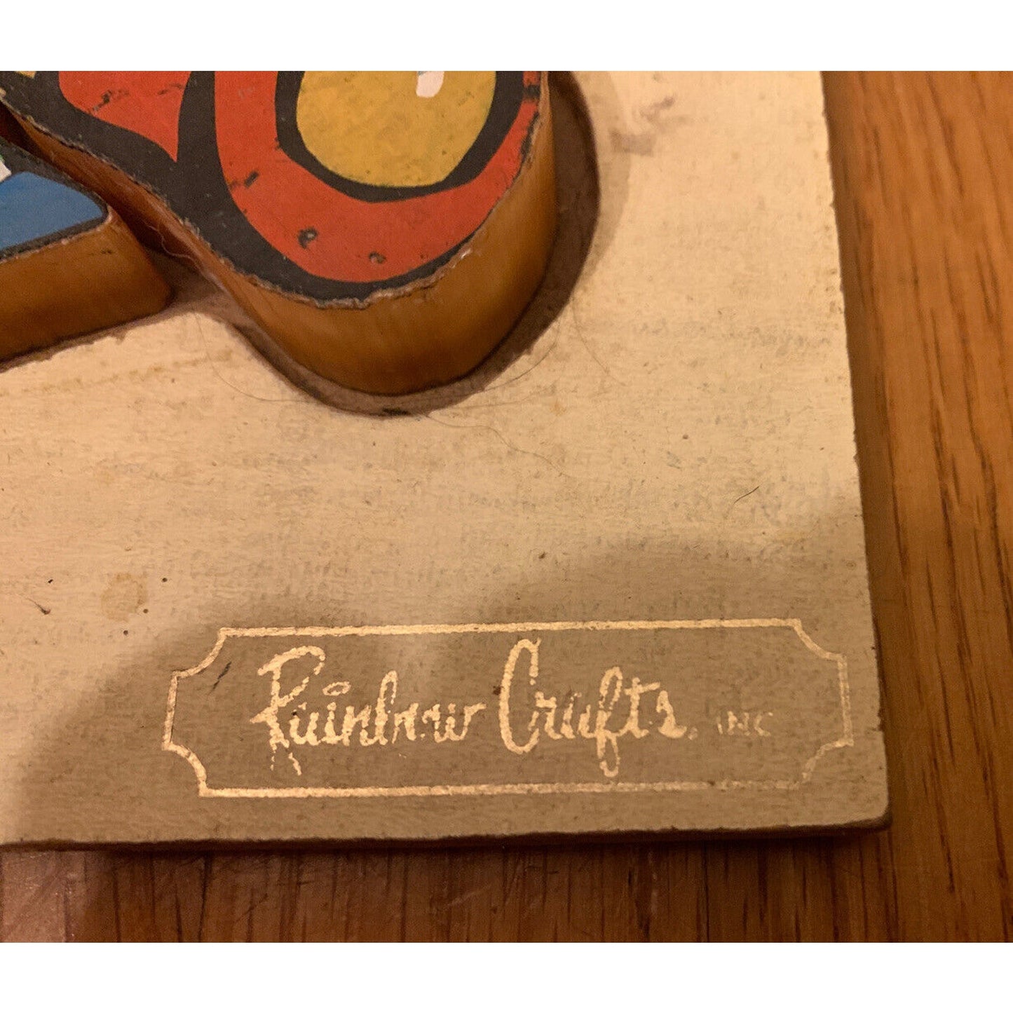 Vintage Rainbow Crafts wooden 3D frame tray jigsaw puzzle preschool Jack in Box