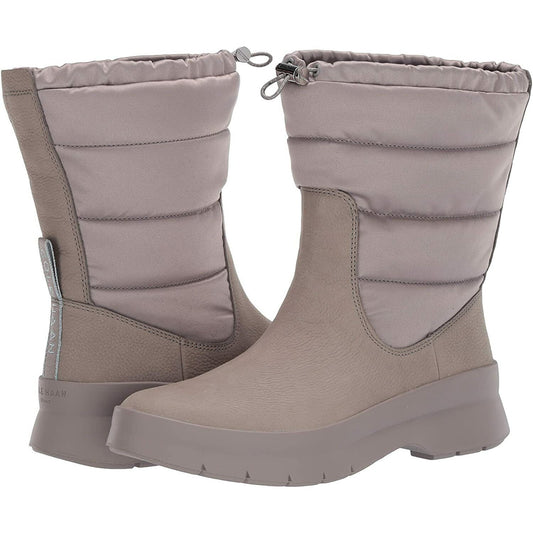 Cole Haan W17968 Women's Pinch Utility Puffer Waterproof Suede Boot Gray 7 B NWT
