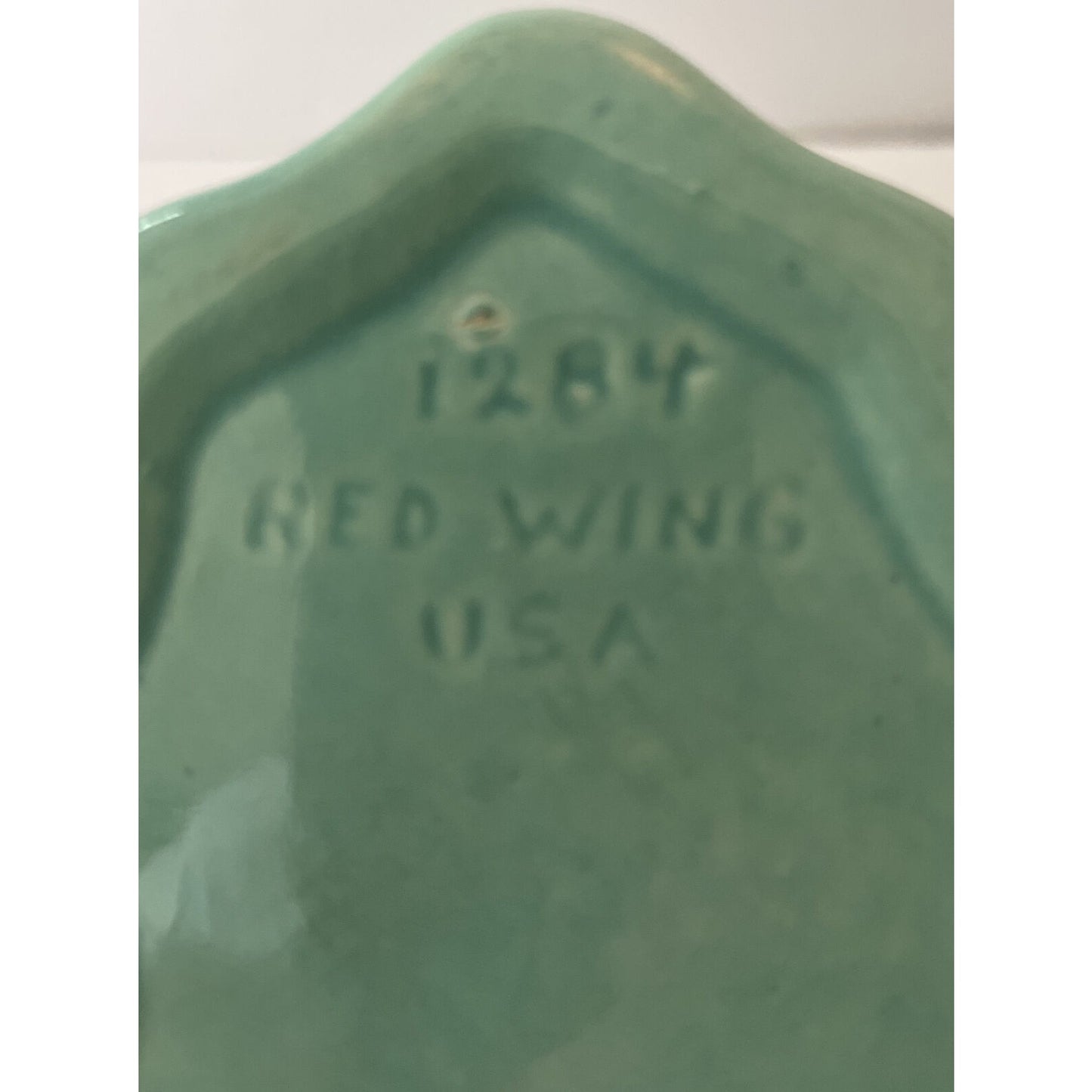 Vintage Redwing Vase, Shell Design, Green Glaze 4x7xH-10.5, Art Deco - EUC