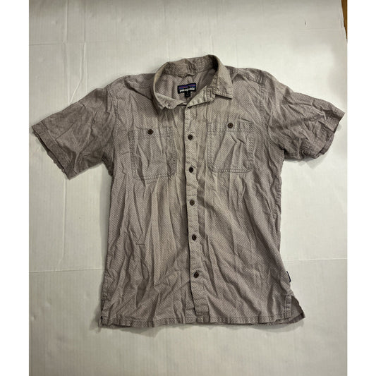 Patagonia Button Up Shirt Adult Small Gray Short Sleeve Mens