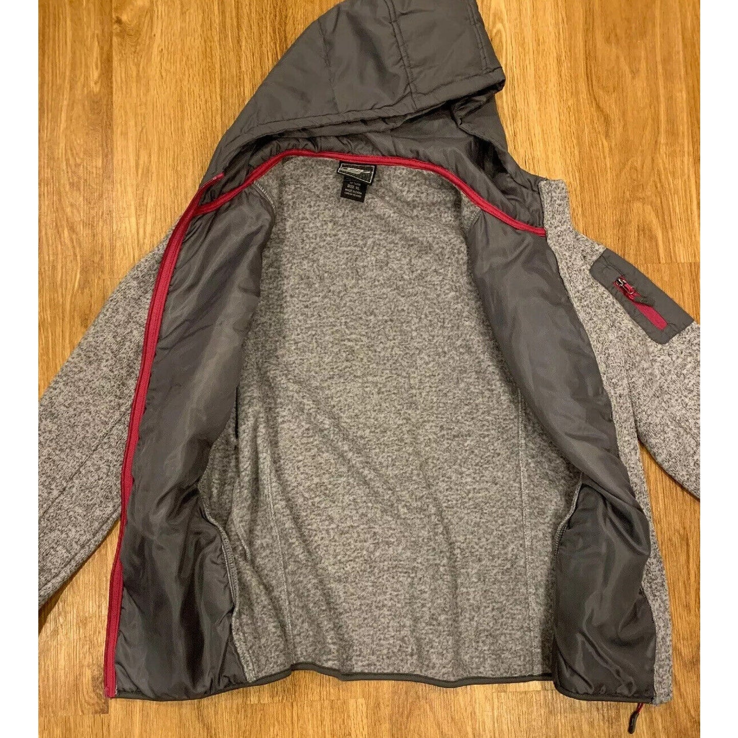 CB SPORTS Performance Knit Fleece Mint Heather Grey Jacket Coat Womens Sz XL