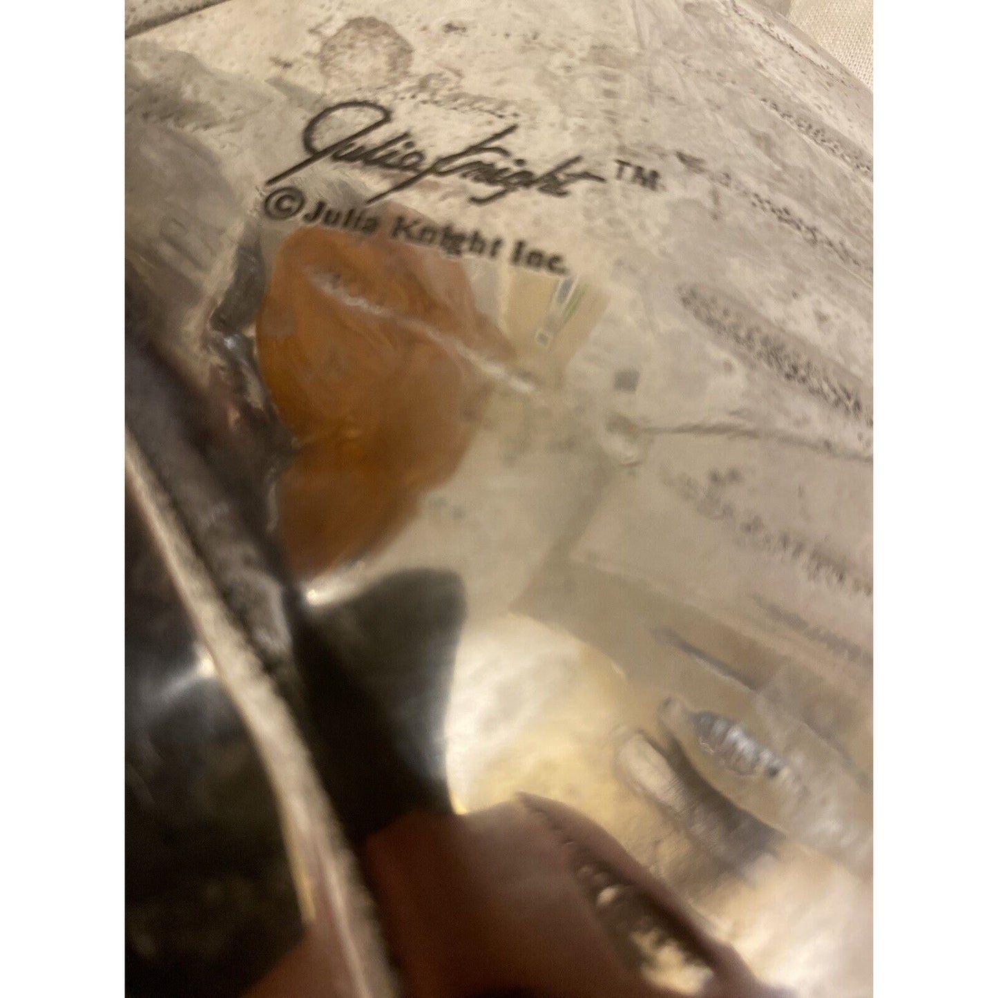 Vintage Julia Knight Enamel Orange Sunflower 8” Pedestal