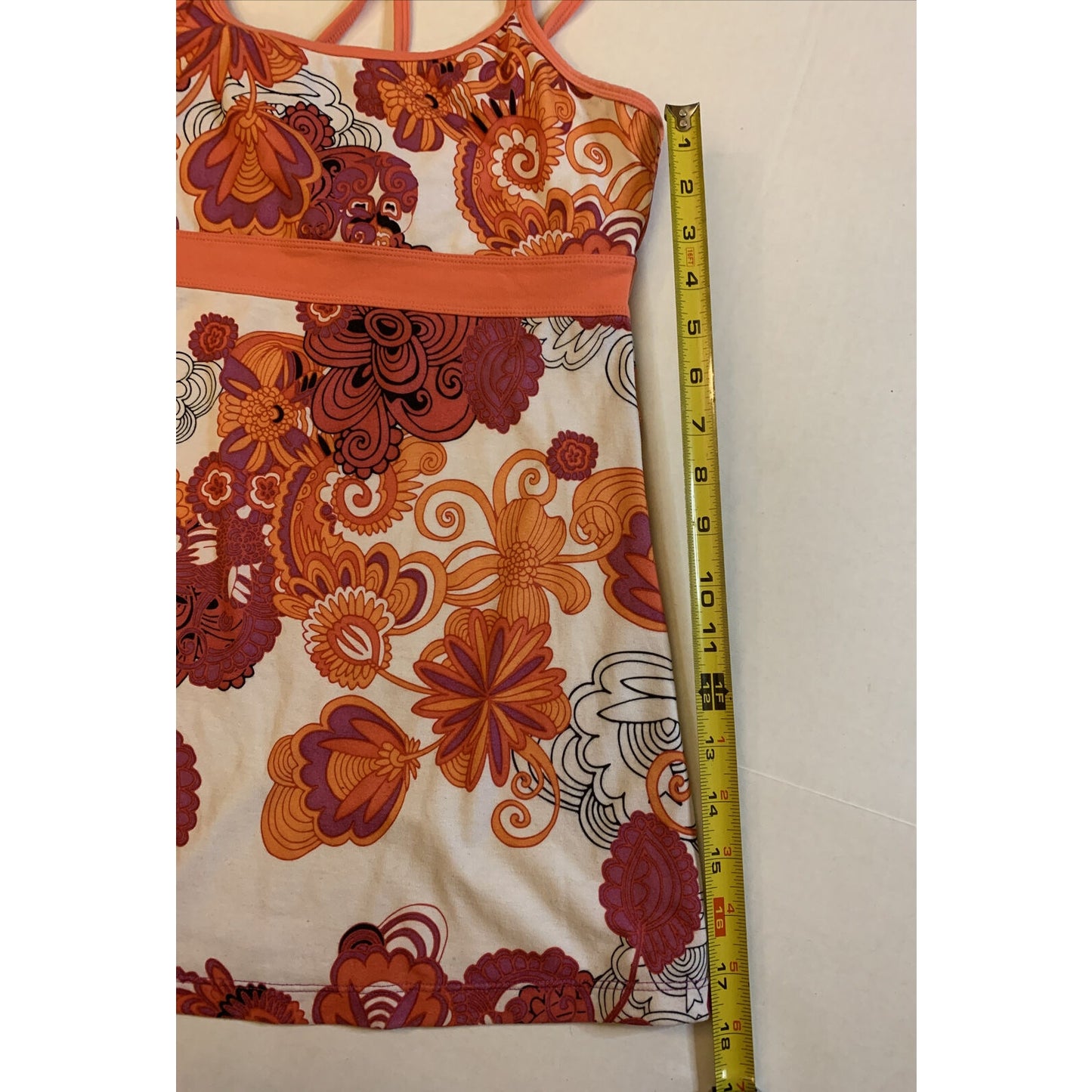 PrAna Breathe Kaley Tunic Top Claret Flower Power Strappy Womens Small S - EUC