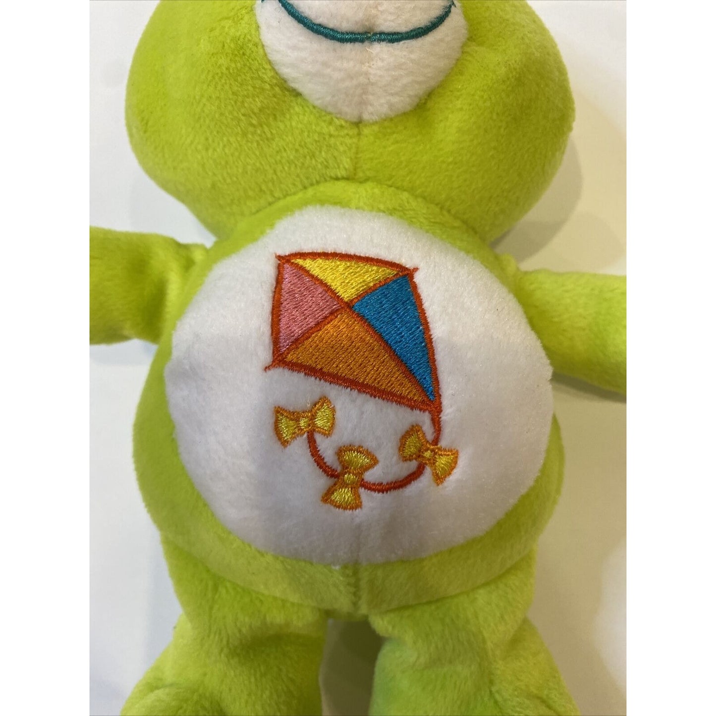 Care Bears Plush Kite Bright Green Do Your Best Teddy Bear 8" 2003 Stuffed #A49