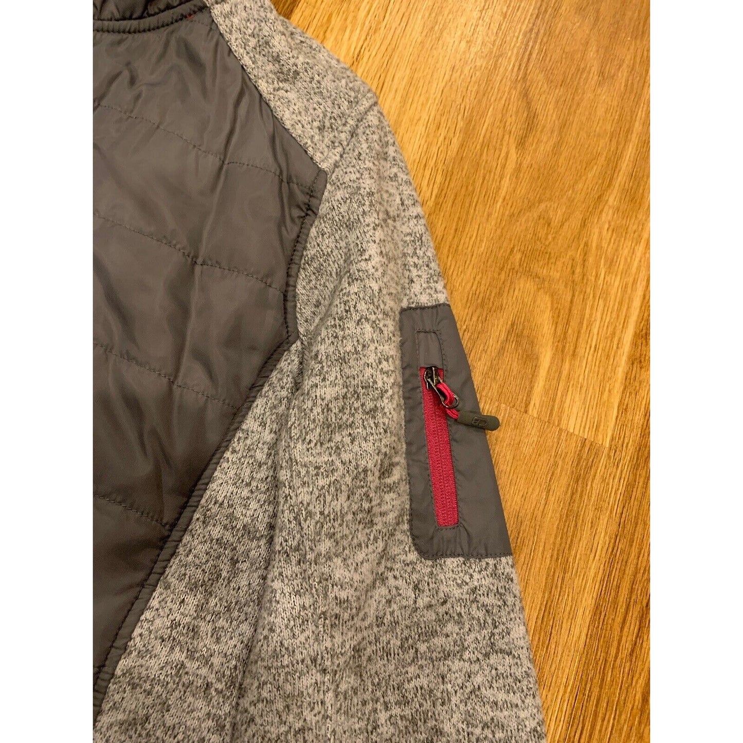 CB SPORTS Performance Knit Fleece Mint Heather Grey Jacket Coat Womens Sz XL