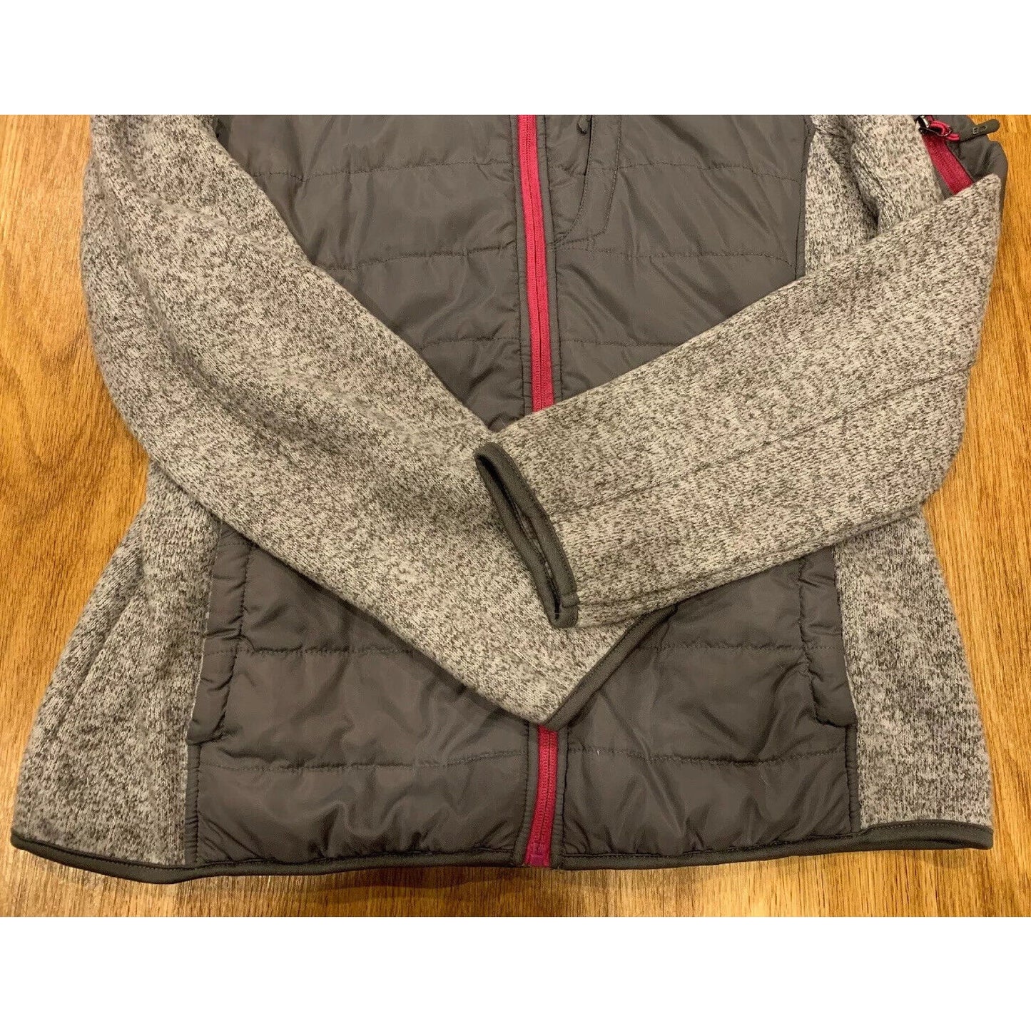 CB SPORTS Performance Knit Fleece Mint Heather Grey Jacket Coat Womens Sz XL