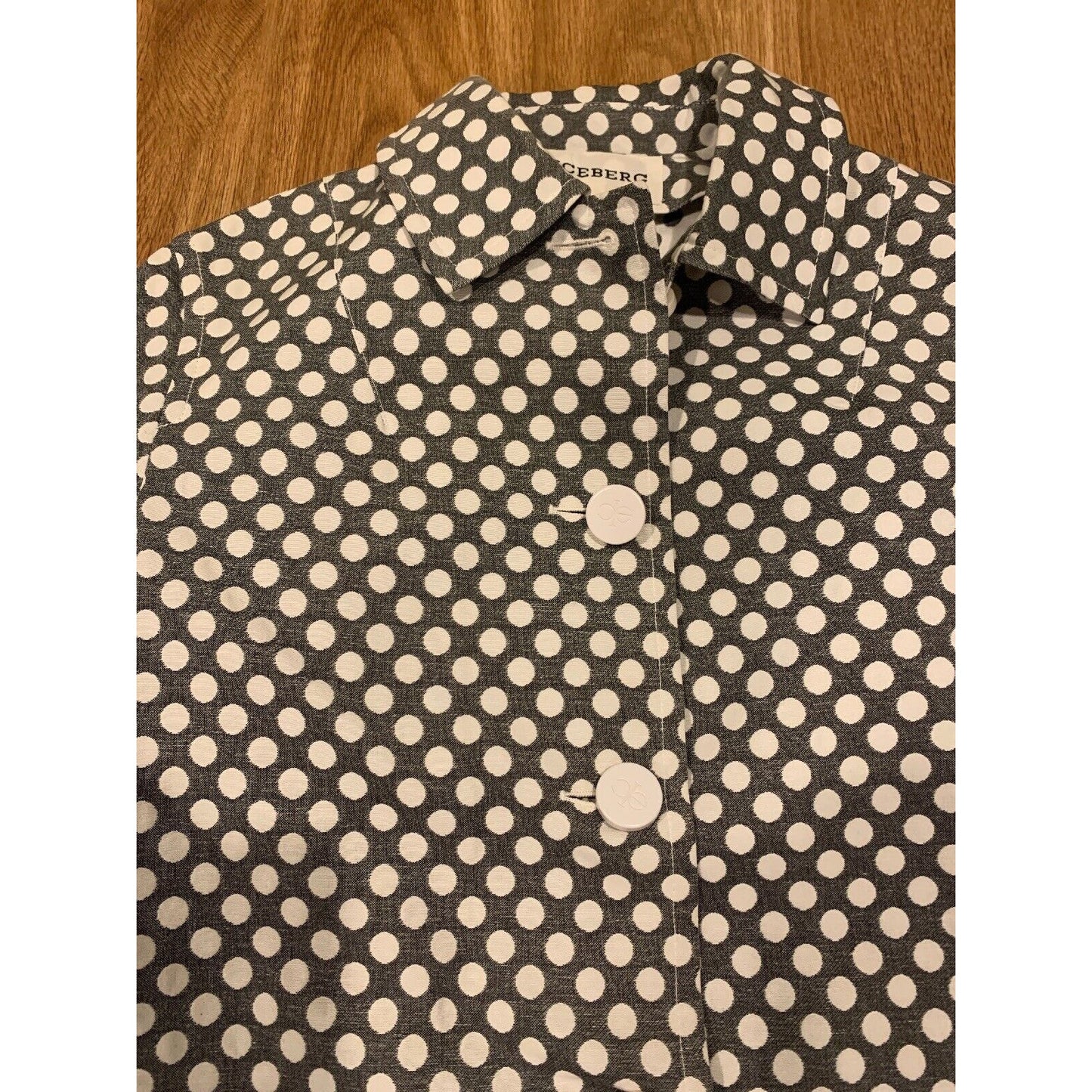 ICEBERG Italian Women's Blazer Jacket Size XS 40 Gray and White - NWOT