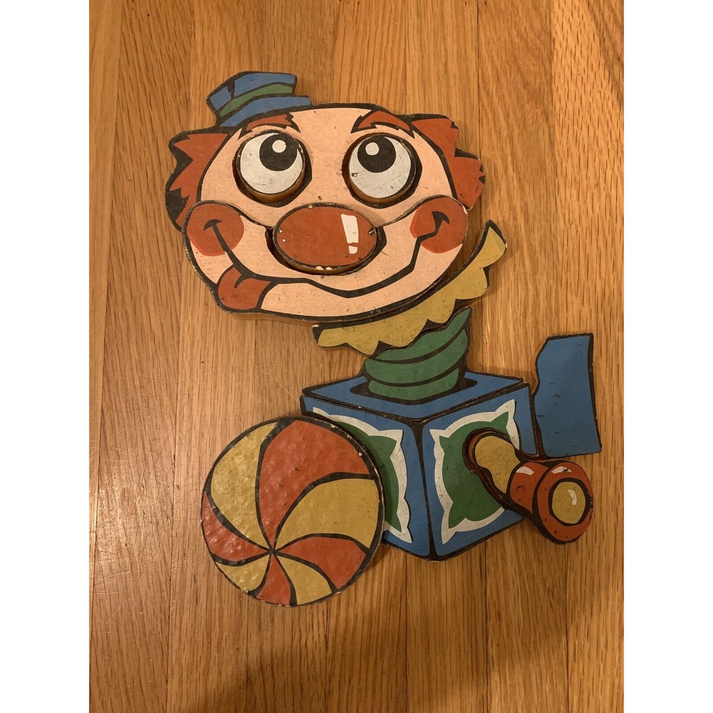 Vintage Rainbow Crafts wooden 3D frame tray jigsaw puzzle preschool Jack in Box